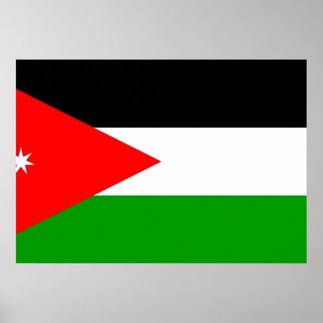 Poster Drapeau Jordanie (Devant)