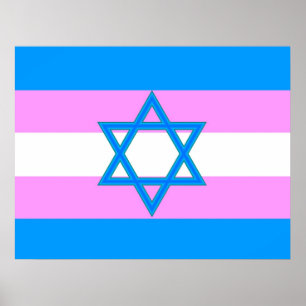 Poster Drapeau juif de fierté de transsexuel