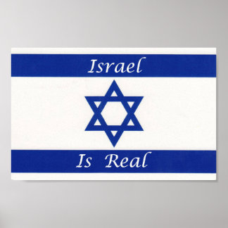 Poster Drapeau juif - Israël est réel - Hébreu étoile isr