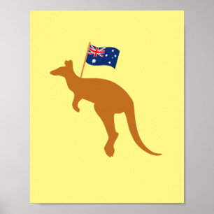 Poster drapeau kangourou australien
