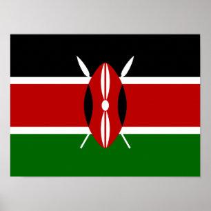 Poster Drapeau Kenya Afrique