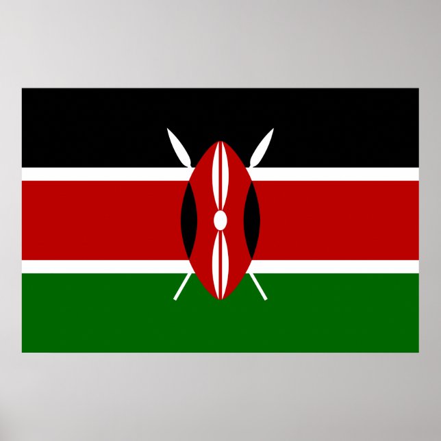 Poster Drapeau kényan (Kenya) (Devant)
