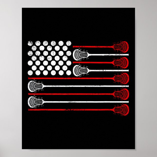 Poster Drapeau Lacrosse Usa (Devant)
