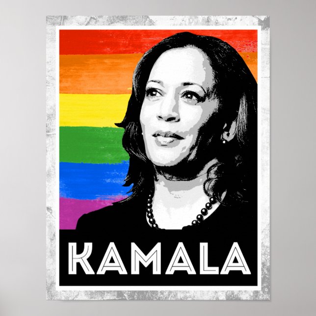 Poster Drapeau LGBT - KAMALA HARRIS 2020 (Devant)