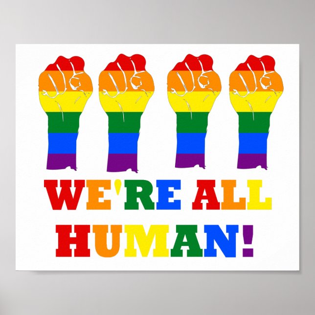 Poster Drapeau LGBT Nous sommes tous le mois de la fierté (Devant)
