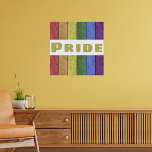 Poster Drapeau LGBT vintage en noir détérioré avec texte 