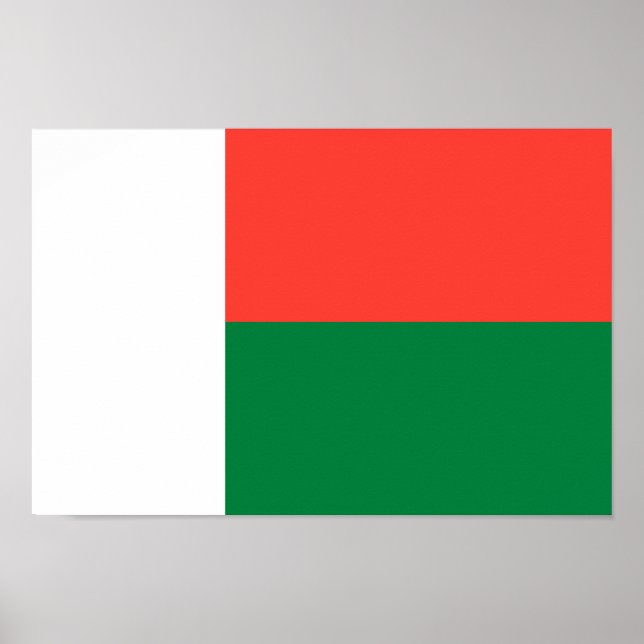 Poster Drapeau Madagascar (Devant)