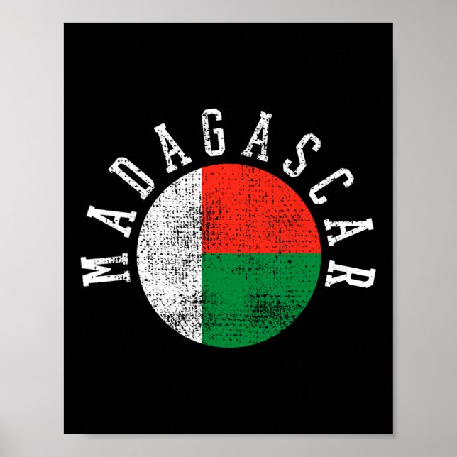Poster Drapeau malgache de Madagascar (Devant)