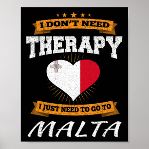 Poster Drapeau maltais I Cadeau drôle de vacances à Malte