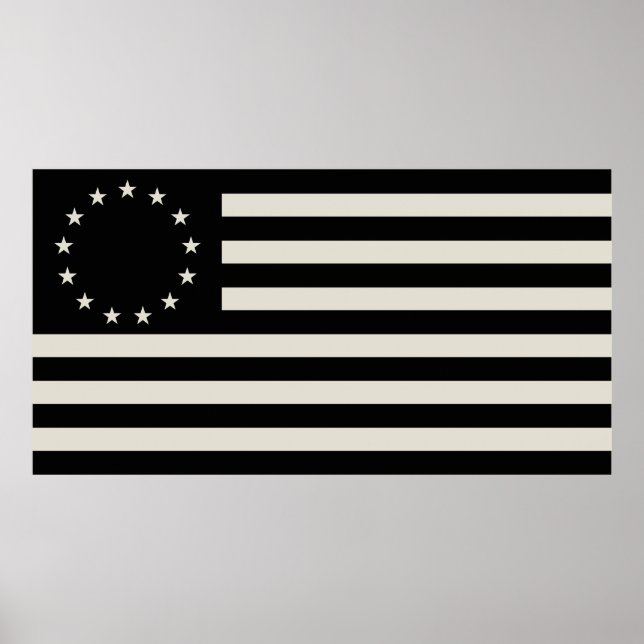 Poster Drapeau Manga, Betsy Ross ou Drapeau Cercle Améric (Devant)