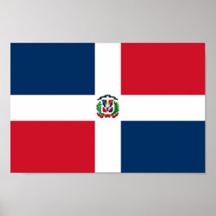 Poster Drapeau mondial de la République Dominicaine