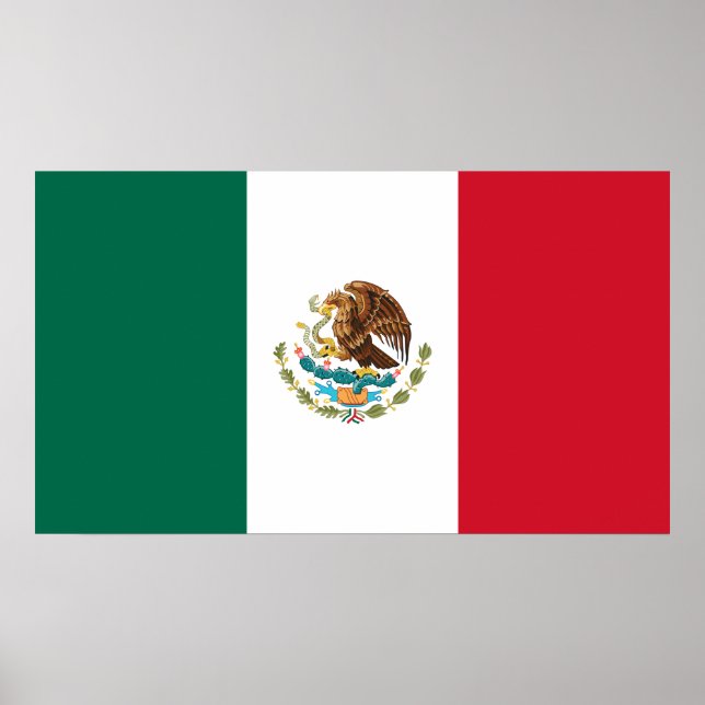 Poster Drapeau mondial du Mexique (Devant)
