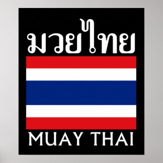 Poster Drapeau Muay Thai + Thaïlande