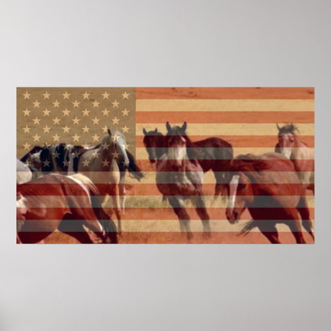 Poster Drapeau Mustang (Devant)