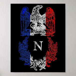 Poster Drapeau Napoléon Bonaparte Aigle Français Drapeau