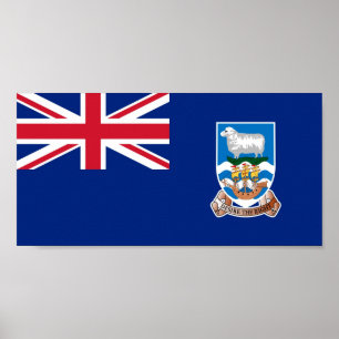 Poster Drapeau national du monde des Îles Falkland