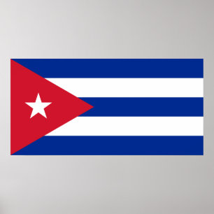 Poster Drapeau national du monde du Cuba