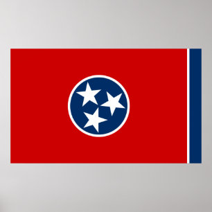 Poster Drapeau national du Tennessee