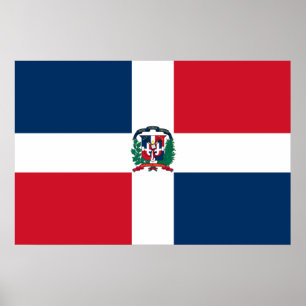 Poster Drapeau naval de la République Dominicaine,