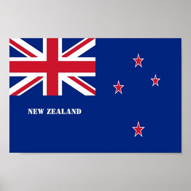 Poster Drapeau néo-zélandais (Devant)