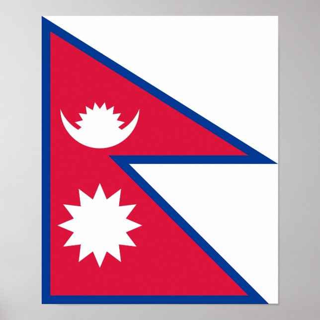 Poster Drapeau népalais (Devant)