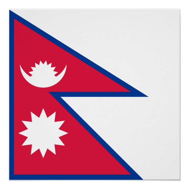 Poster Drapeau népalais (Devant)