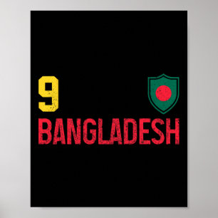 Poster Drapeau Ngladesh Ngladeshi Fierté Vintage