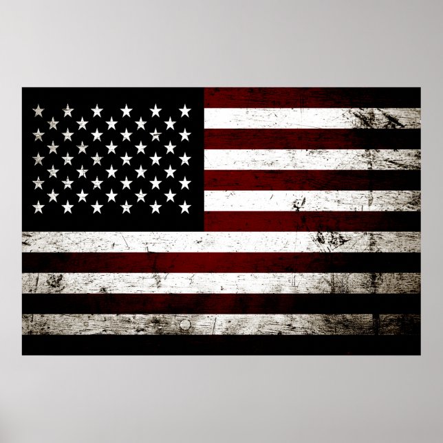 Poster Drapeau noir américain Grunge (Devant)