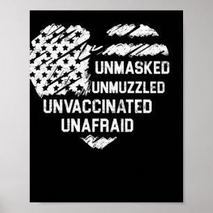 Poster Drapeau non masqué non muselé non vacciné non effr