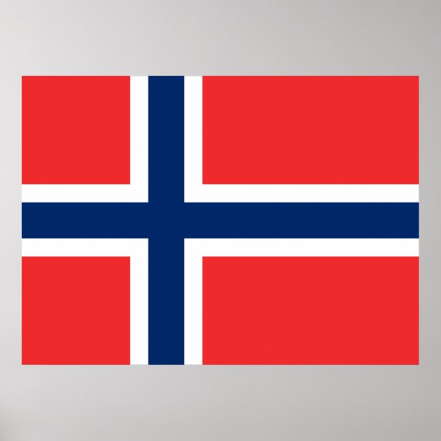 Poster Drapeau norvégien (Norvège) (Devant)