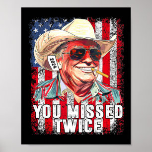 Poster Drapeau occidental Trump 2025 Cow-boy Vous nous av
