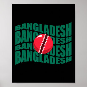Poster Drapeau ondoyant de l'équipe nationale de cricket 