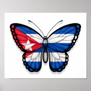 Poster Drapeau papillon cubain
