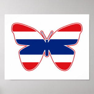 Poster Drapeau papillon thaïlandais