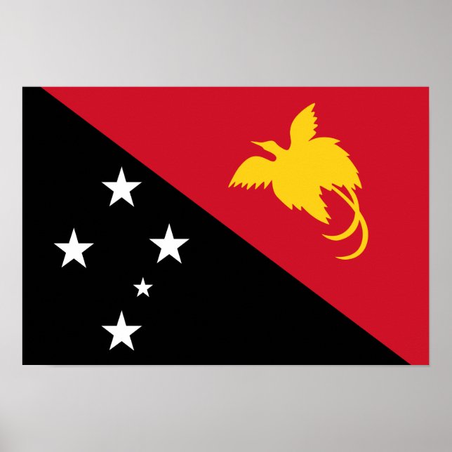 Poster Drapeau Papouasie-Nouvelle-Guinée (Devant)