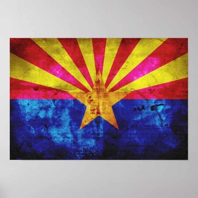 Poster Drapeau patiné de l'Arizona (Devant)