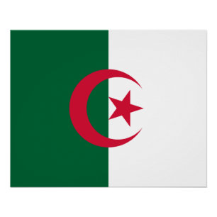 Poster Drapeau patriotique algérien