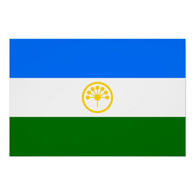 Poster Drapeau patriotique Bachkortostan (Devant)