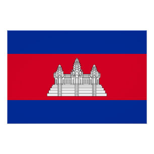 Poster Drapeau patriotique cambodgien