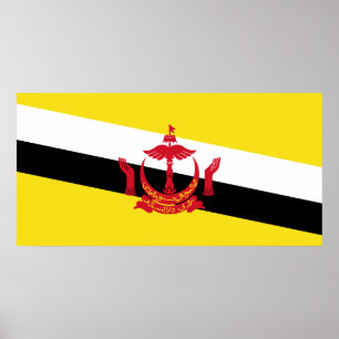 Poster Drapeau patriotique de Brunei