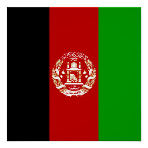 Poster Drapeau patriotique de l'Afghanistan