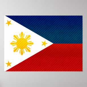 Poster Drapeau philippin à rayures modernes
