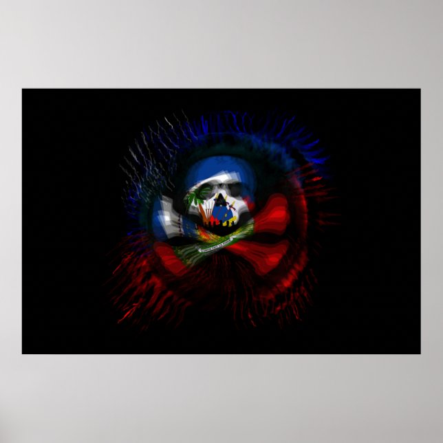 Poster Drapeau pirate haïtien (Devant)