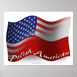 Poster Drapeau polonais-américain