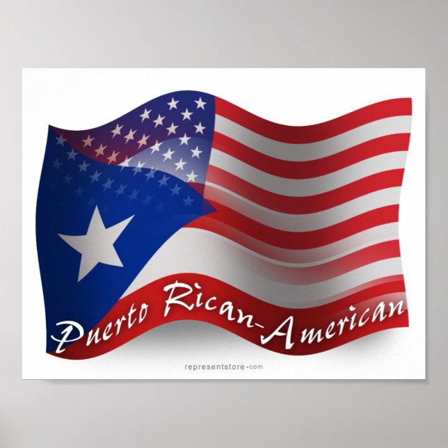 Poster drapeau portoricain-américain (Devant)