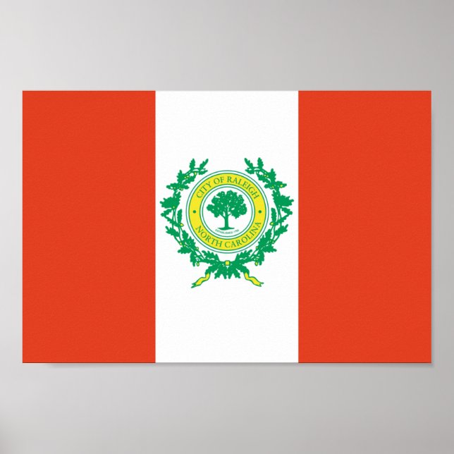 Poster Drapeau Raleigh, Caroline du Nord (Devant)
