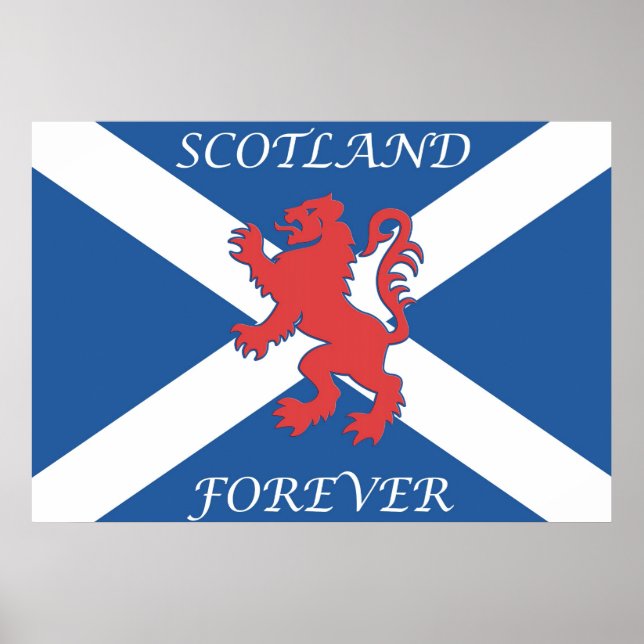 Poster Drapeau rampant pour Lion Ecosse (Devant)