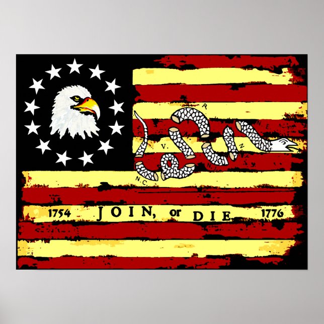 Poster Drapeau révolutionnaire américain (Devant)