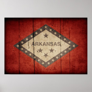 Poster Drapeau robuste de l'Arkansas