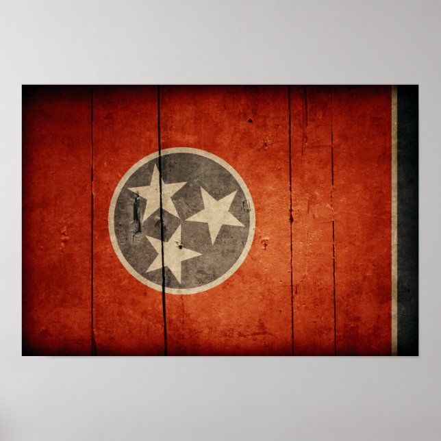 Poster Drapeau robuste en bois Tennessee (Devant)